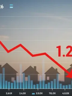 Graph showing national median home price decline of 1.2% in November 2026.