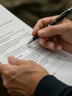 Veteran reviewing 2026 VA disability benefit application documents