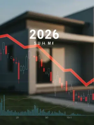 Chart illustrating potential decline in mortgage rates towards 2026, impacting housing market.