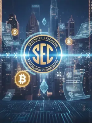 Illustration of SEC regulations impacting digital assets and cryptocurrencies for investors.