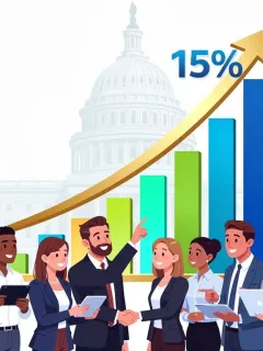 Upward trending graph representing 15% US job growth in December 2025