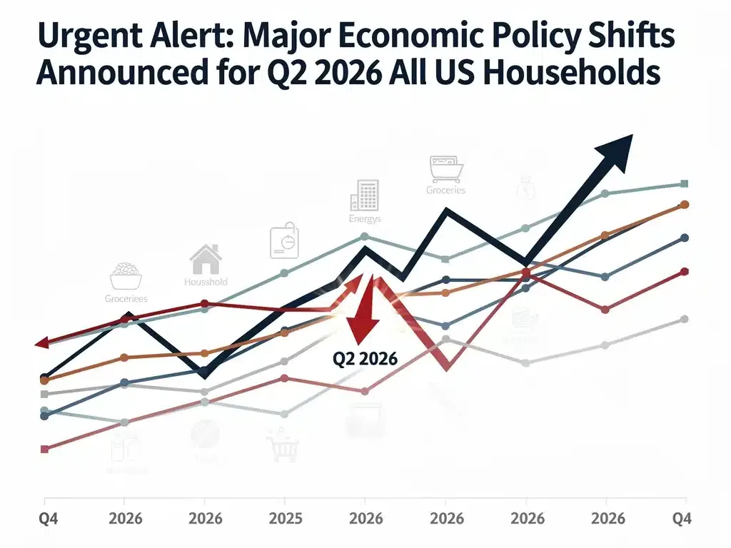 Economic indicator trends graph forecasting Q2 2026 policy changes and market volatility.