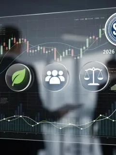 Infographic showing new SEC regulations impacting ESG funds for US investors by 2026.