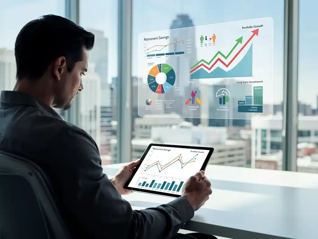 Person reviewing Roth IRA conversion strategies on a tablet, symbolizing financial planning for retirement.