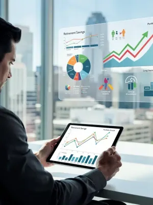 Person reviewing Roth IRA conversion strategies on a tablet, symbolizing financial planning for retirement.