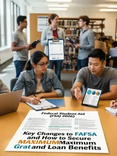 Students discussing Federal Student Aid FAFSA changes for 2026