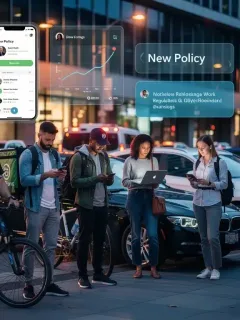 Gig economy workers adapting to new regulations, digital interfaces