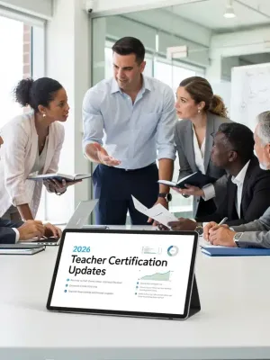 Teachers discussing 2026 teacher certification changes and new requirements