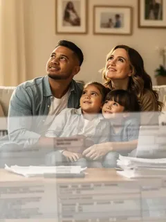 Family smiling, symbolizing financial stability from EITC refunds