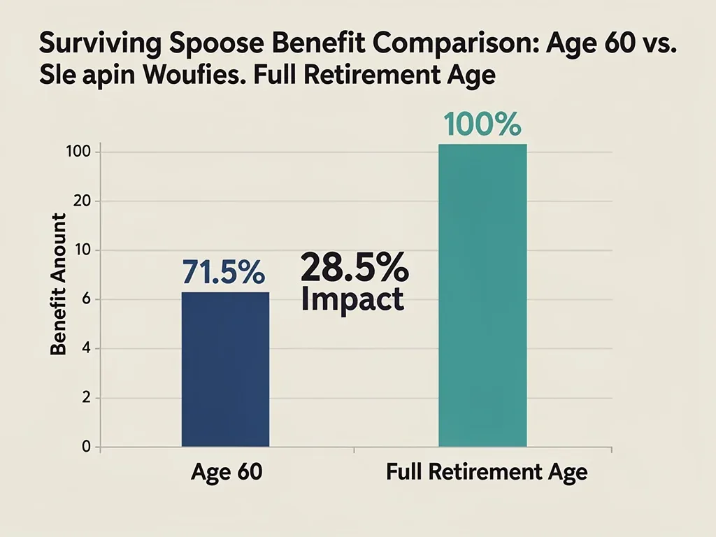 Chart comparing Social Security benefits for surviving spouses at age 60 vs. Full Retirement Age.