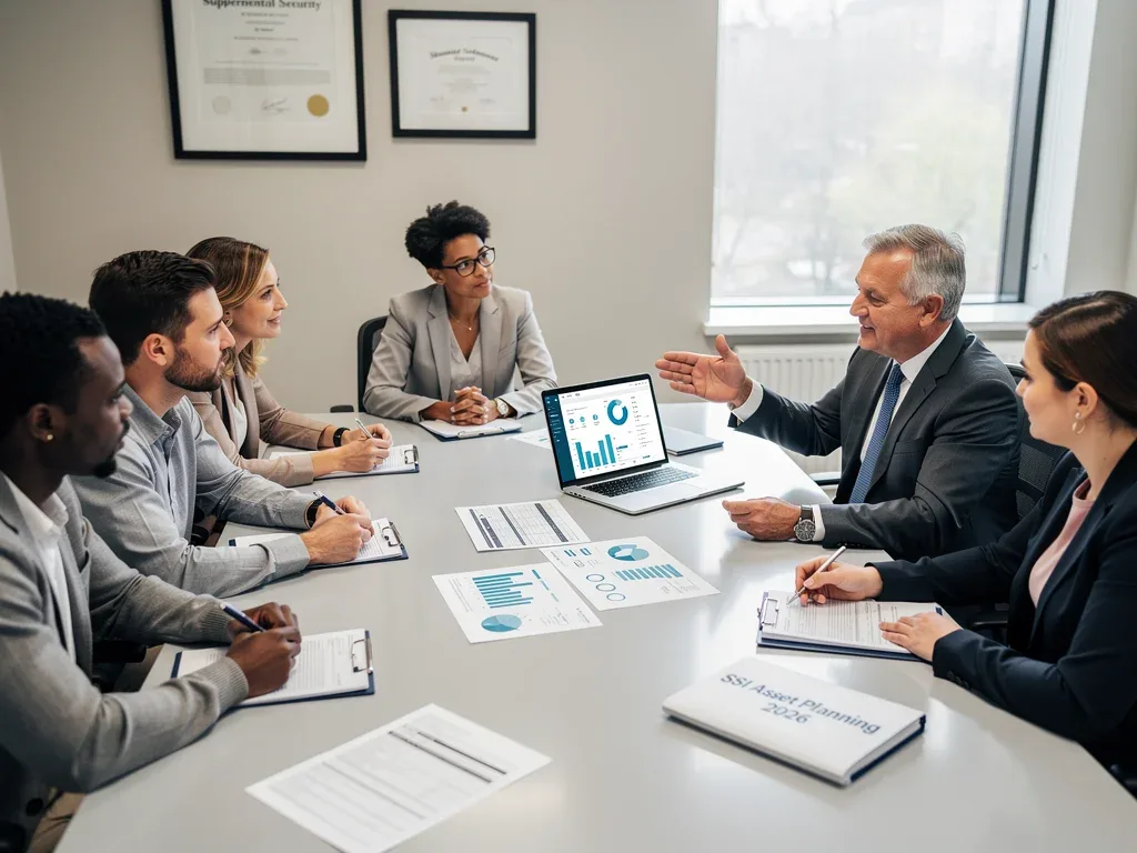 Beneficiaries consulting financial advisor for SSI asset management