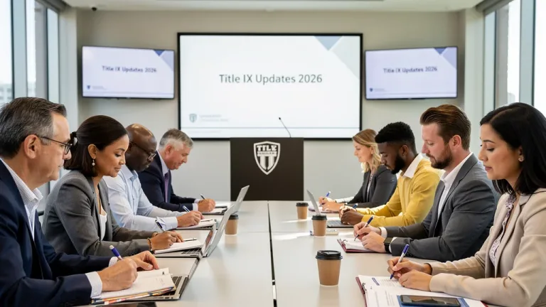 Faculty attending Title IX compliance training session