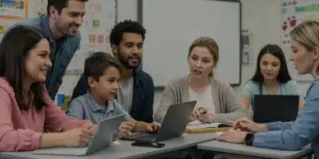 Parents and children learning about K-12 curriculum changes