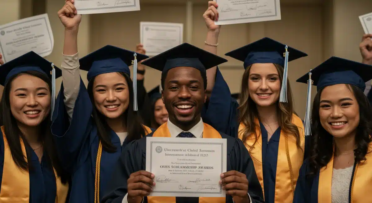 Diverse students celebrating successful 2026 merit scholarship awards