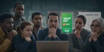People reviewing SNAP EBT policy changes for January 2026 on a digital screen, emphasizing benefit maximization.
