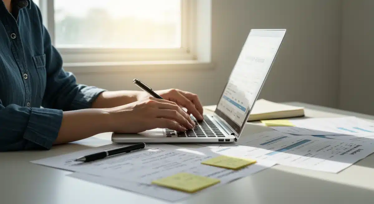 Student diligently completing 2026 merit scholarship application