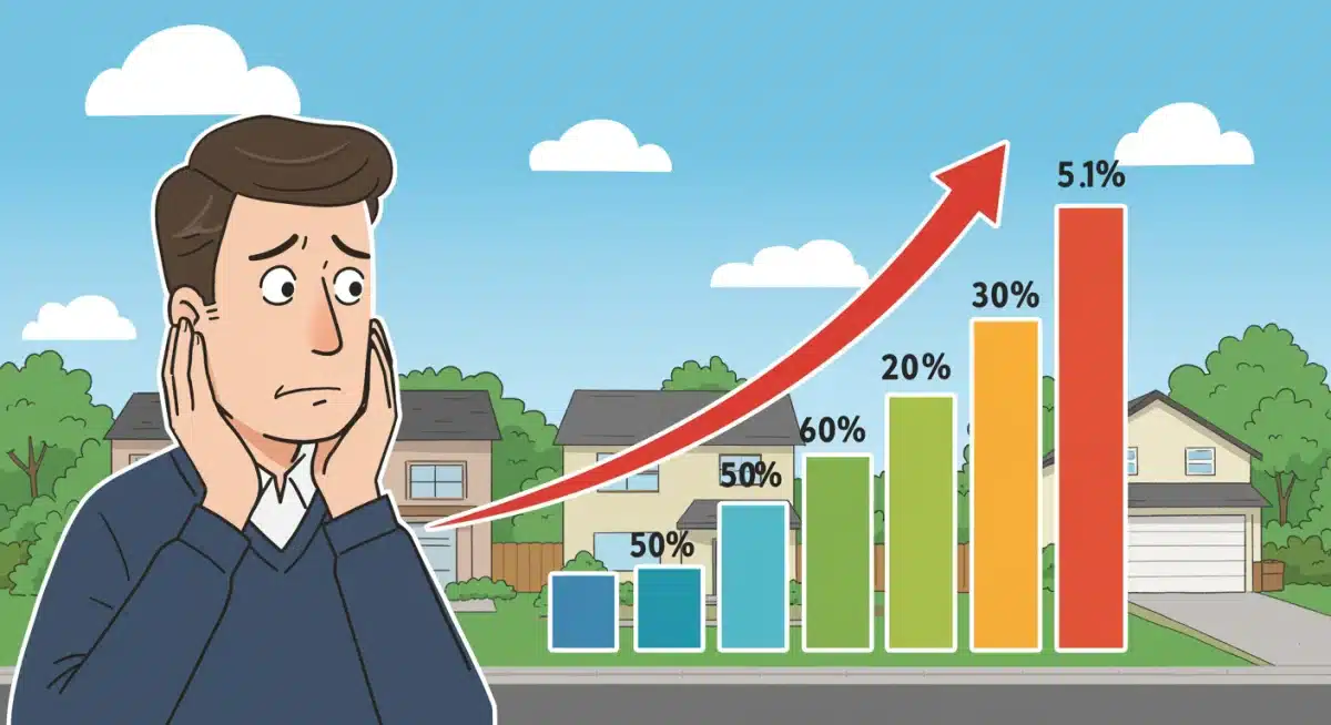 Homeowner observing rising property tax costs chart