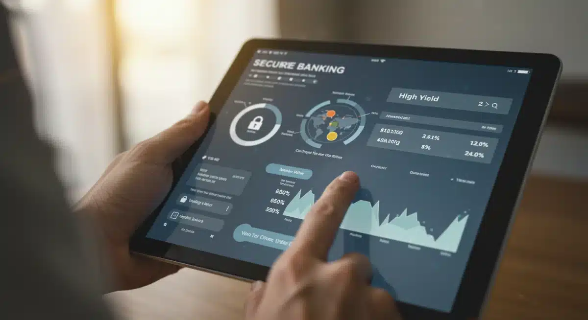 Digital banking interface displaying optimized savings and investment accounts.