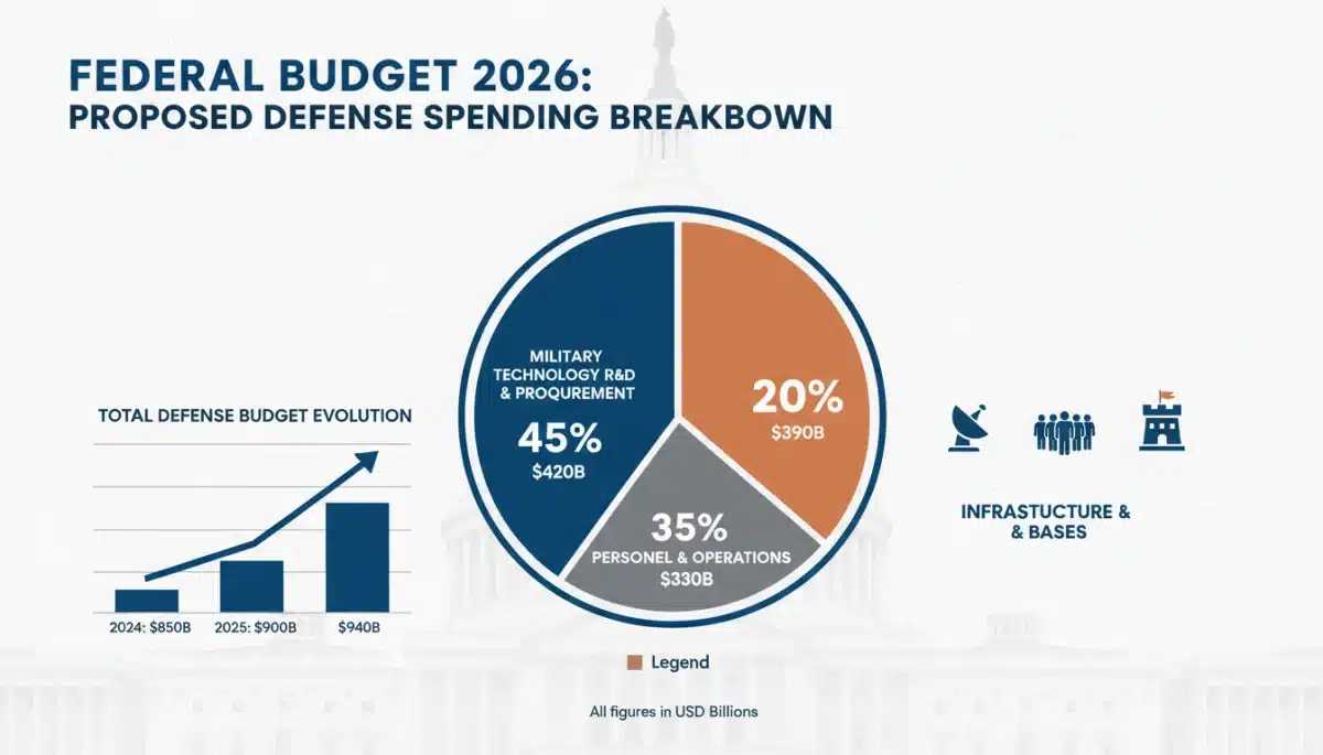Infographic showing breakdown of defense spending in Federal Budget 2026
