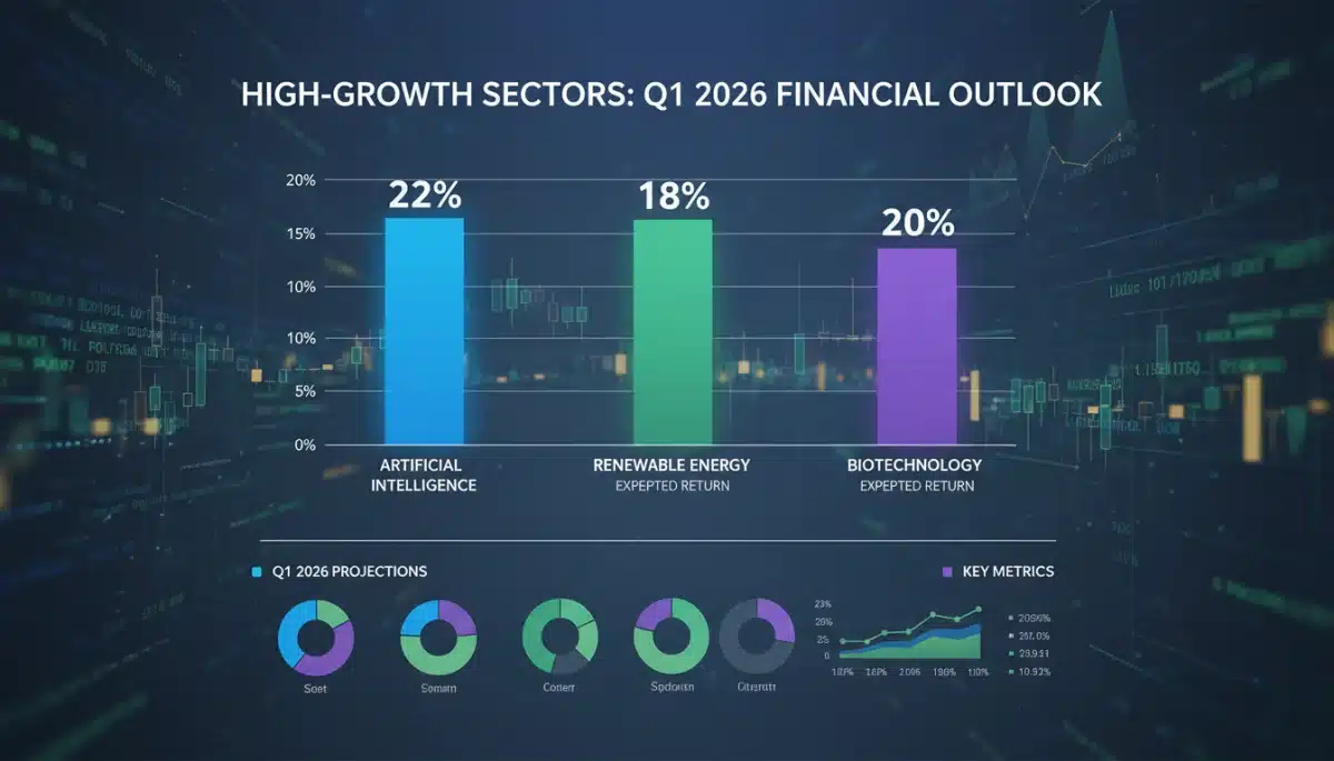 Infographic showing Q1 2026 sector growth projections