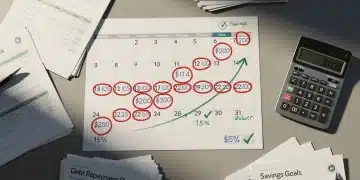 Strategic debt reduction calendar with financial savings highlighted.
